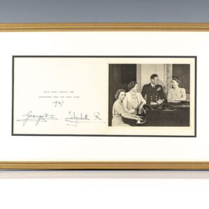 King George VI and Queen Elizabeth II Signed Christmas Card.