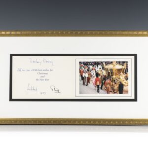 Queen Elizabeth and Prince Philip Signed Christmas Card.