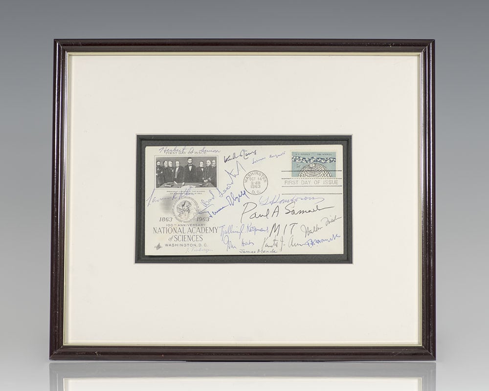 First Day Cover Signed by Fifteen Nobel Prize-Winning Economists.