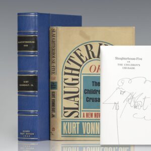 First edition of Slaughterhouse-Five; signed by Vonnegut with a self-caricature