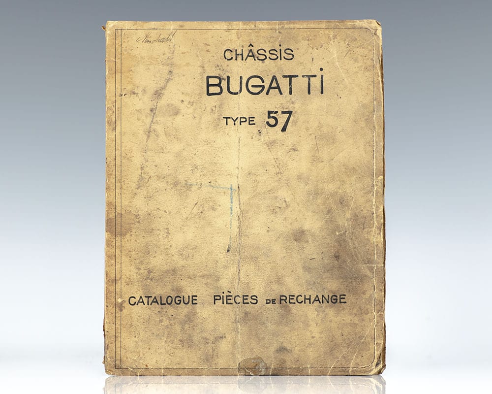 Chassis Bugatti Type 57: Catalogue Pieces de Rechange.