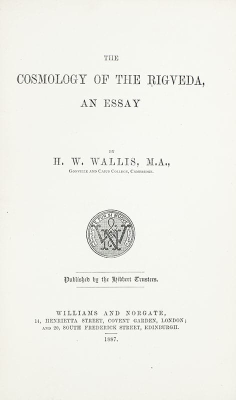 The Cosmology of the Rigveda, An Essay