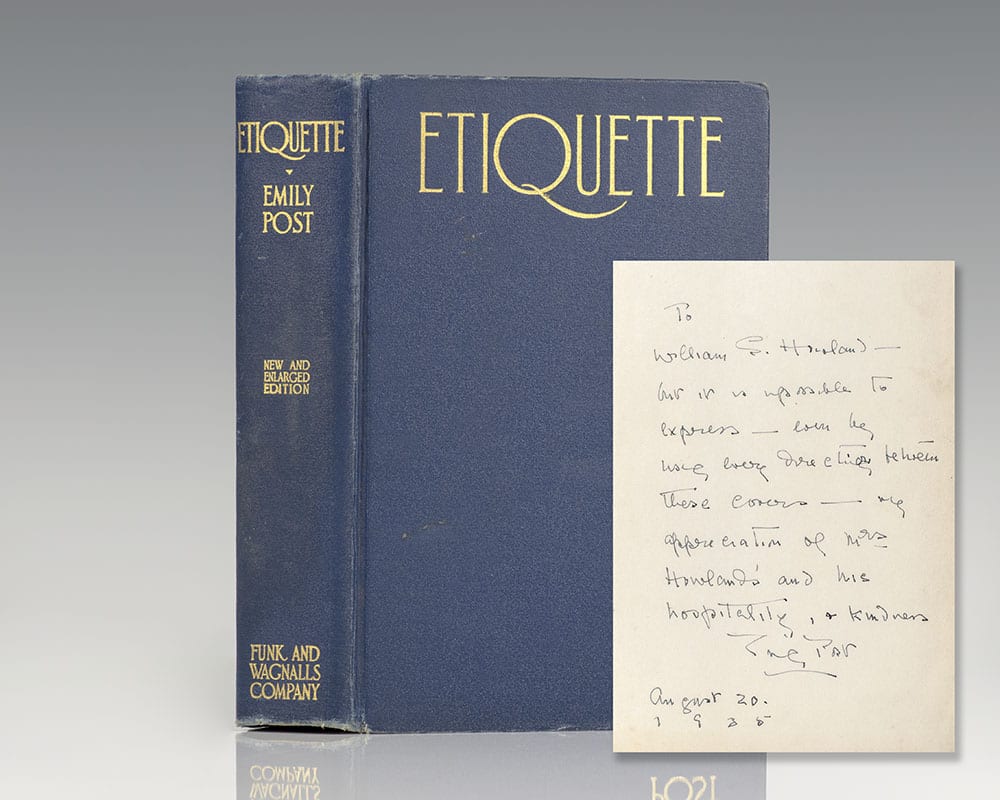 Etiquette: The Blue Book of Social Usage.