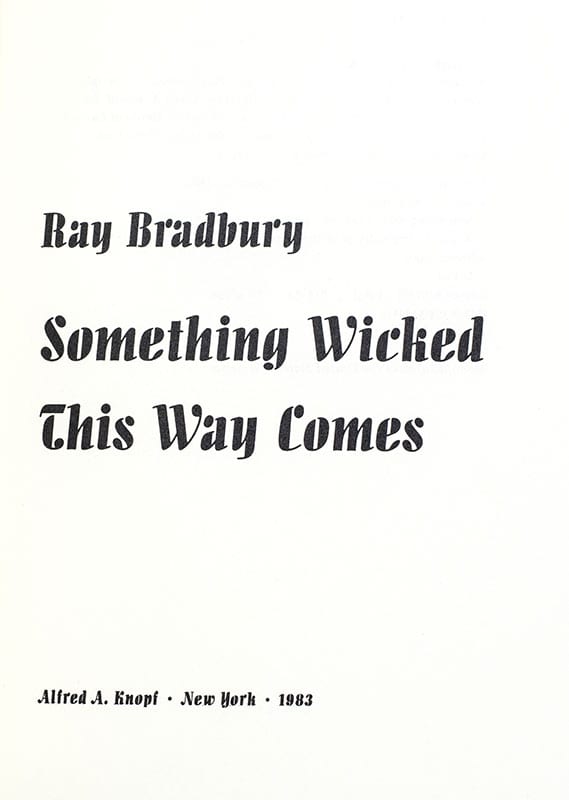 Something Wicked This Way Comes