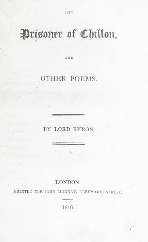 The Prisoner of Chillon, and Other Poems