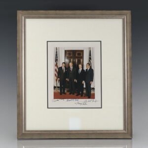 Photograph of Presidents Ronald Reagan, Gerald Ford, Jimmy Carter and Richard Nixon.