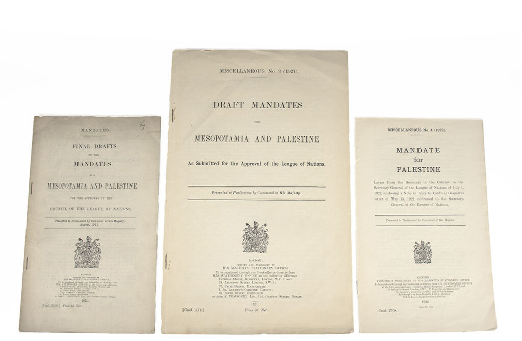 Final Drafts of the Mandates For Mesopotamia and Palestine: For the Approval of the Council of the League of Nations