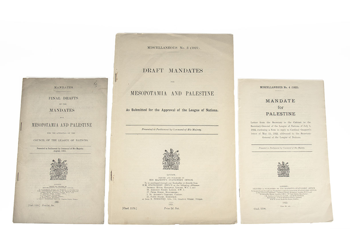 Final Drafts of the Mandates For Mesopotamia and Palestine: For the Approval of the Council of the League of Nations.