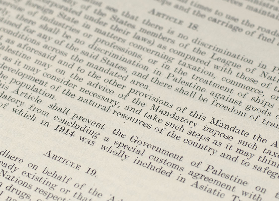 Final Drafts of the Mandates For Mesopotamia and Palestine: For the Approval of the Council of the League of Nations