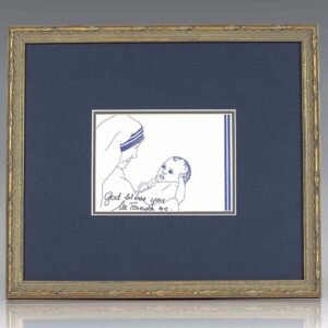 Mother Teresa Devotional Prayer Card Signed.