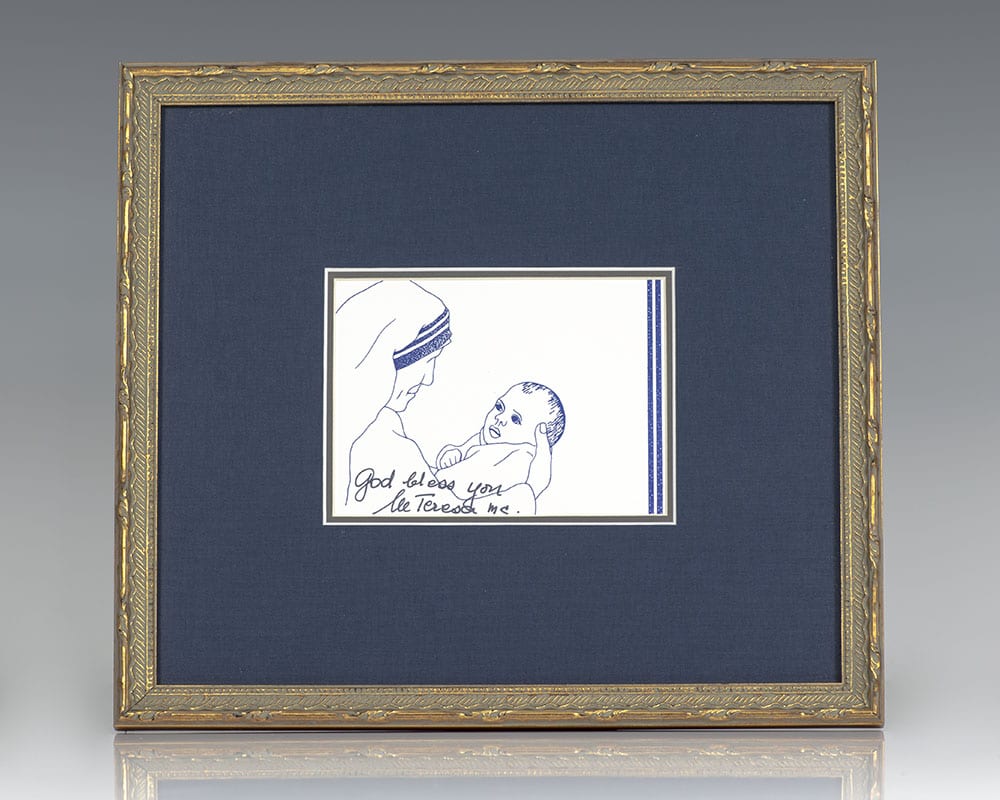 Mother Teresa Devotional Prayer Card Signed.