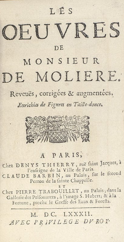 Les Oeuvres De Monsieur De Moliere, Reveues, Corrigees & Augmentees (Tartuffe)