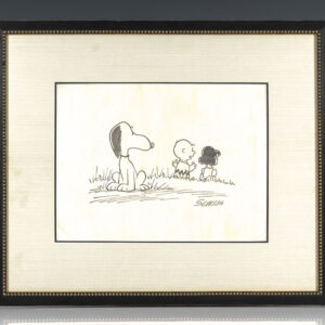 Original Charles M. Schulz Drawing Signed.