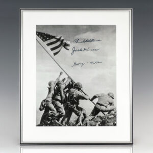 Original Joe Rosenthal Raising the Flag on Iwo Jima Photograph Signed.