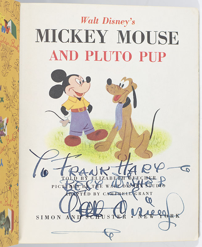Walt Disney's Mickey Mouse and Pluto Pup.