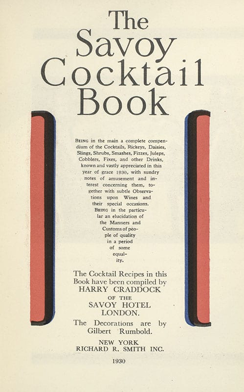 The Savoy Cocktail Book