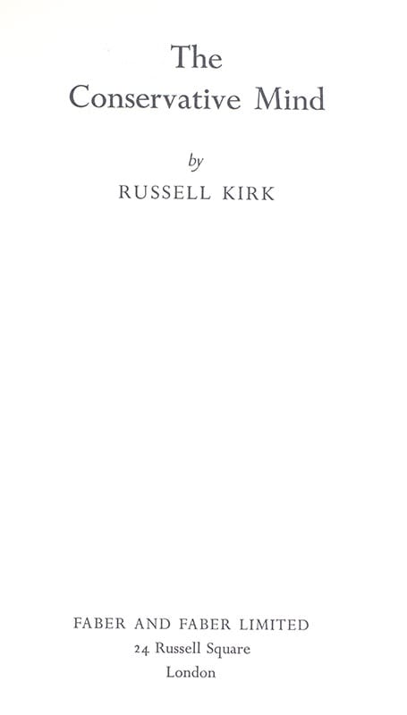 The Conservative Mind: From Burke to Eliot