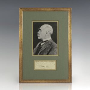 Rudyard Kipling Autograph Note Signed.