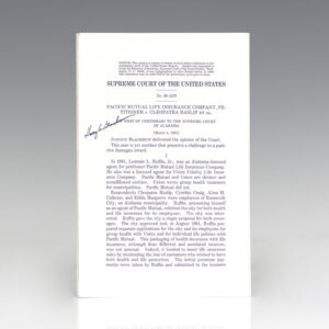Supreme Court Justice Signed Pamphlet Collection.