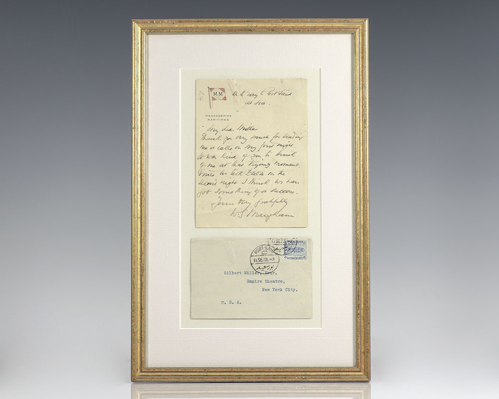 W. Somerset Maugham Autograph Letter Signed.