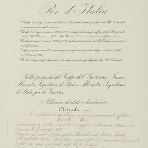 Benito Mussolini & King Emmanuel III Document Signed.