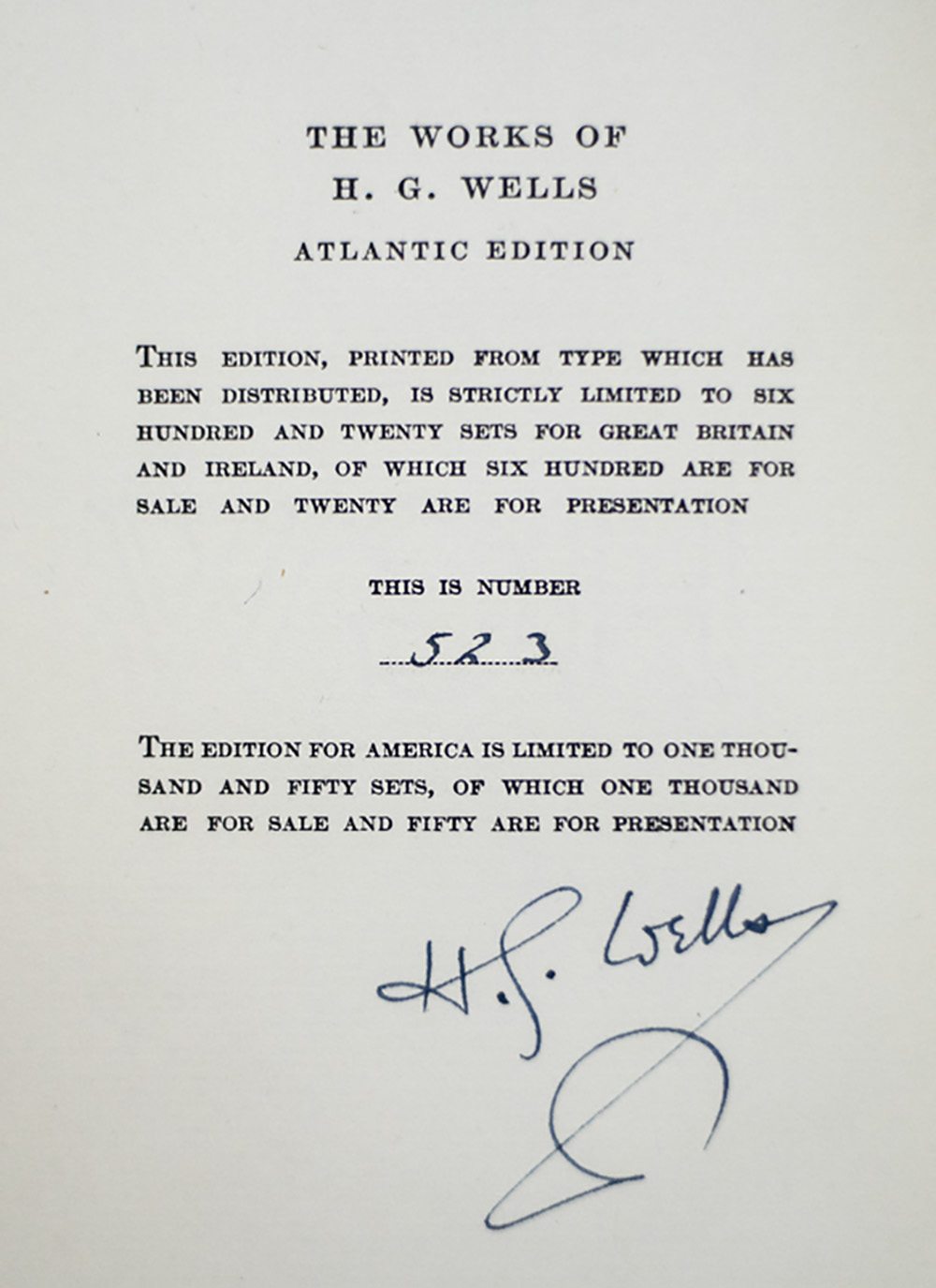 The Works of H.G. Wells.