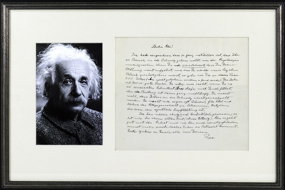 Albert Einstein Autographed Signed Letter To His Son.