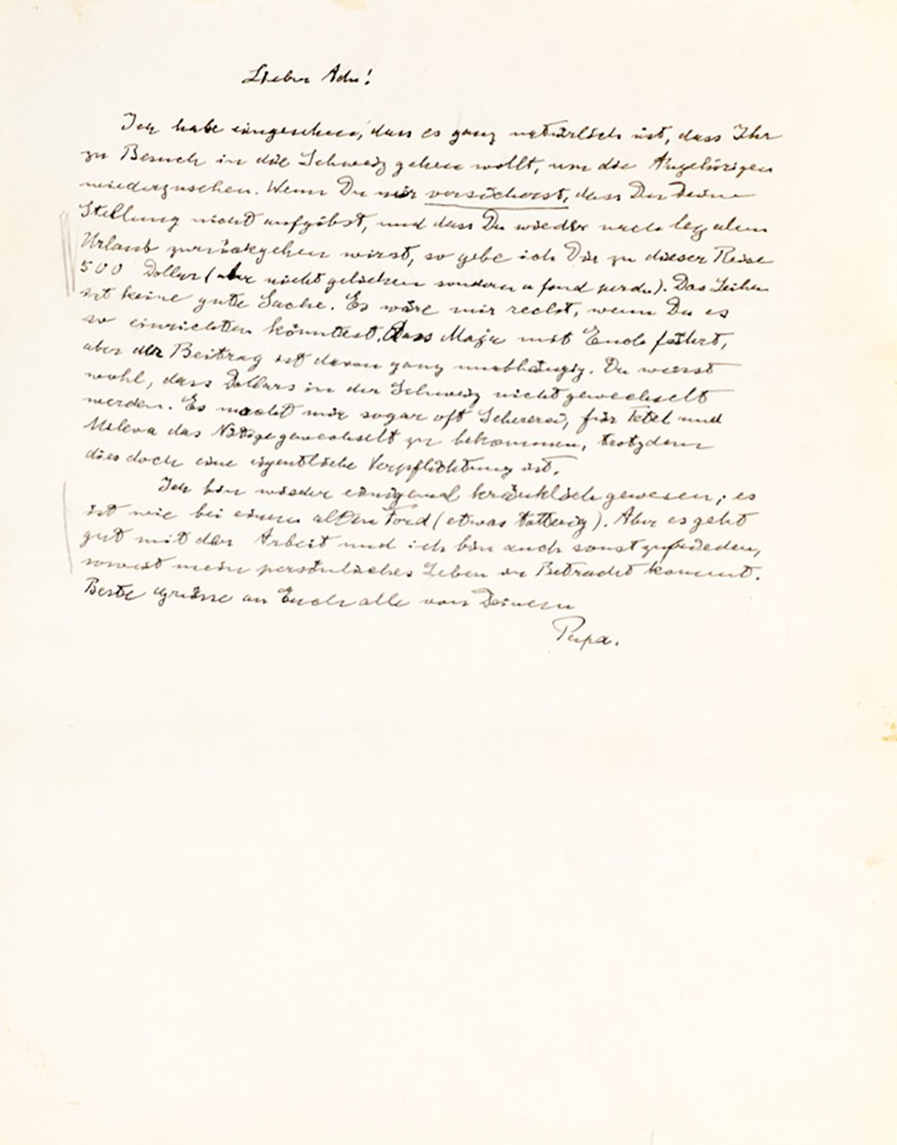 Albert Einstein Autographed Signed Letter To His Son.