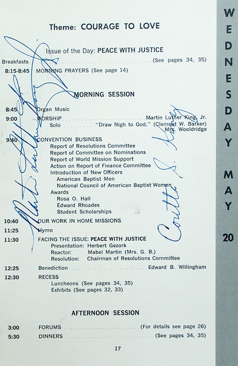Courage to Love: Program for 1964 American Baptist Convention.