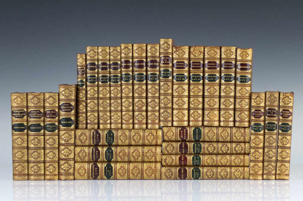 Complete Set of George Eliot First Editions [Including Adam Bede, The Mill on the Floss, Silas Marner, Romola, Middlemarch, and Daniel Deronda].