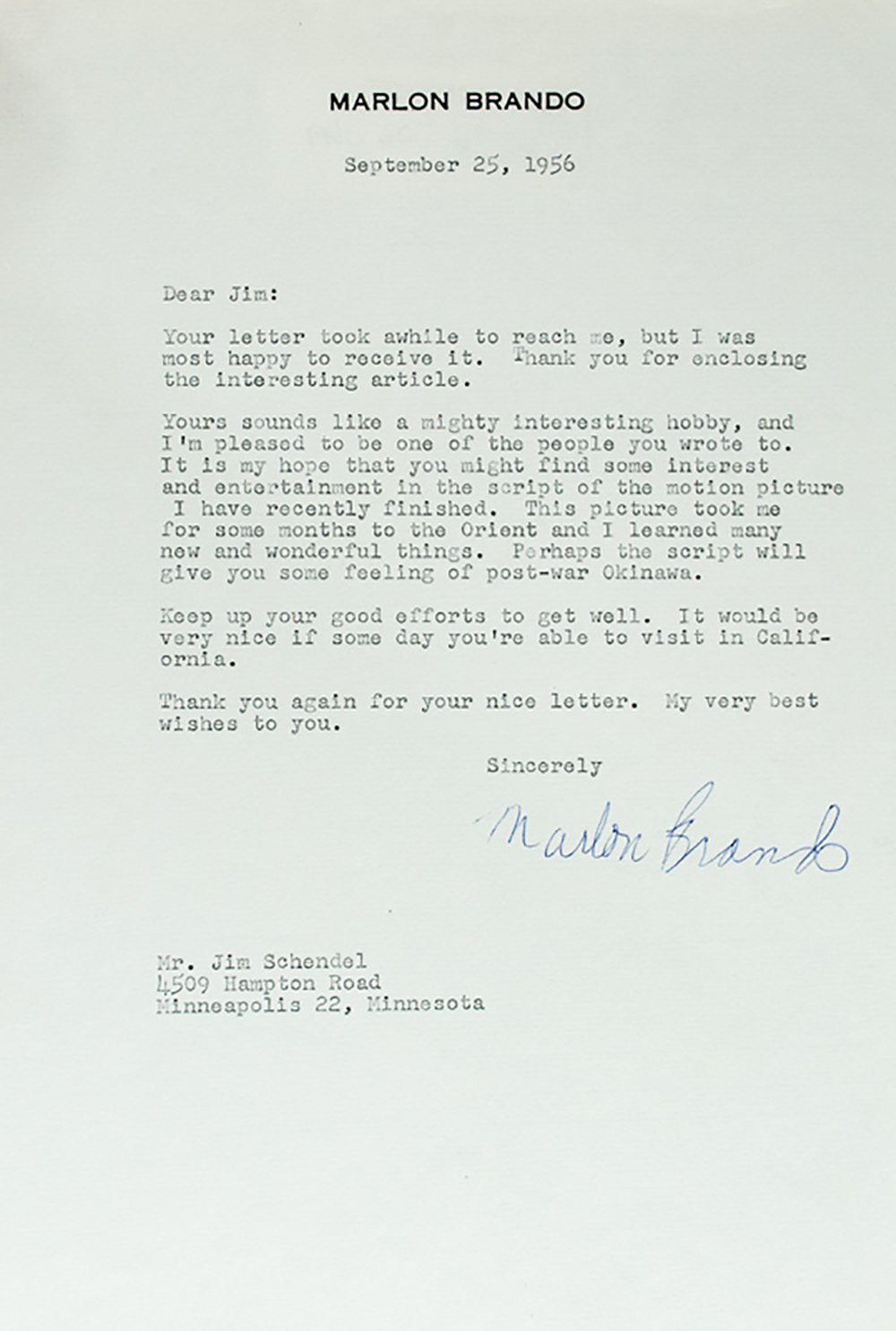 Marlon Brando Personally Annotated Script and Autograph Letter. - Image 2