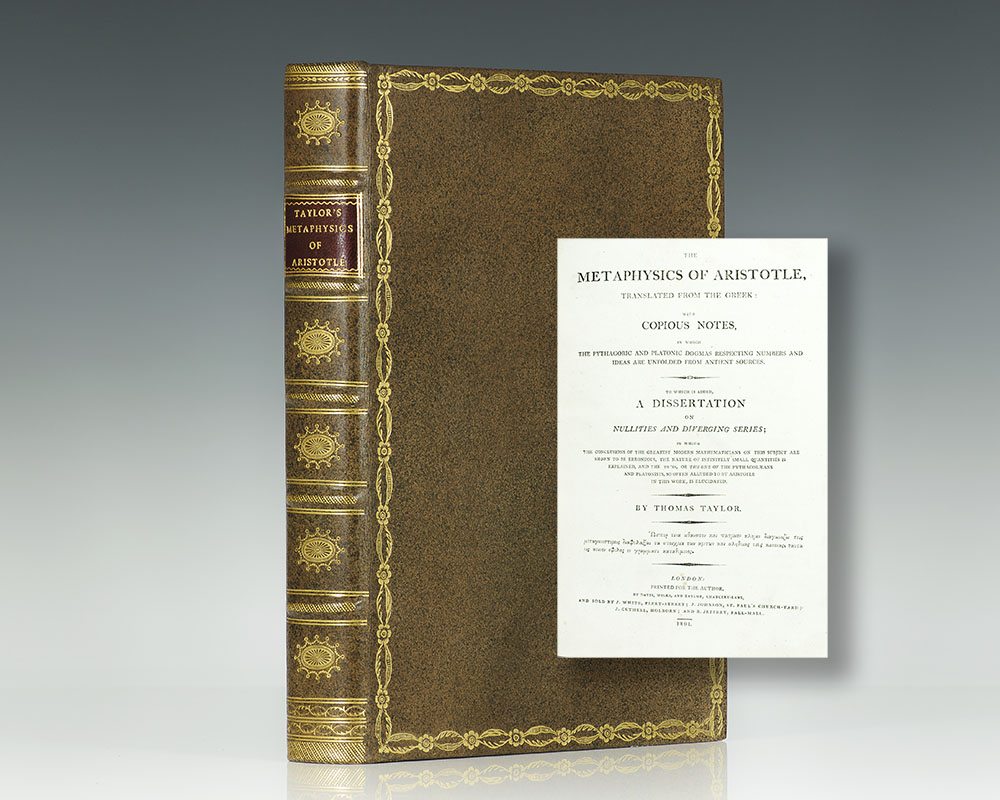 The Metaphysics of Aristotle, Translated from the Greek…To Which is Added, A Dissertation.
