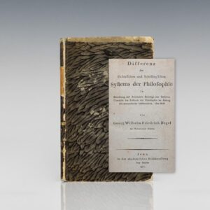 Differenz des Fichteschen und Schellingschen Systems der Philosophie (Difference Between Fichte's and Schelling's Systems of Philosophy).