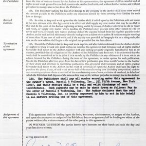 Saul Bellow Signed Novel Contracts.