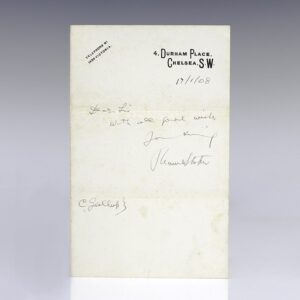 Bram Stoker Autographed Signed Letter.