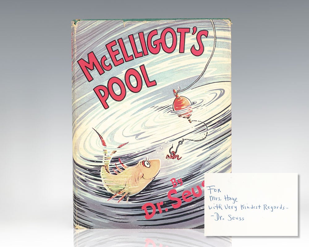 First edition presentation copy of McElligot's Pool by Dr. Seuss