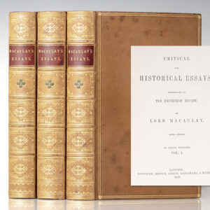 Critical and Historical Essays, Contributed to the Edinburgh Review.