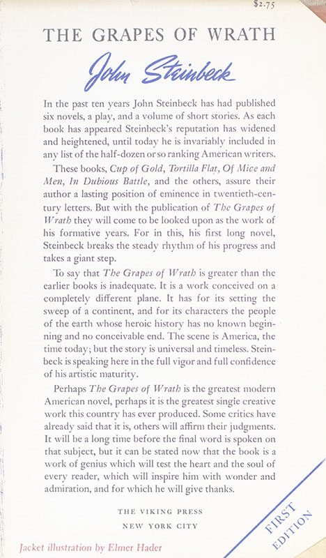 The Grapes of Wrath.