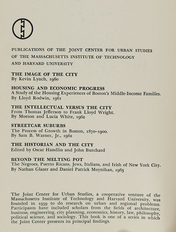 Beyond the Melting Pot: The Negroes, Puerto Ricans, Jews, Italians, and Irish of New York City.