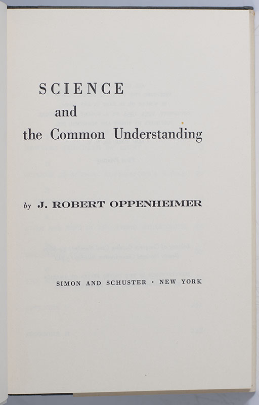 Science and the Common Understanding.