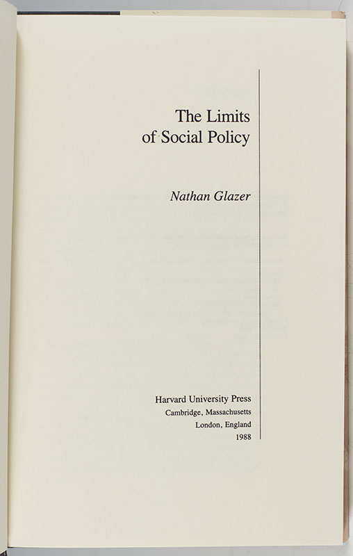 The Limits of Social Policy.