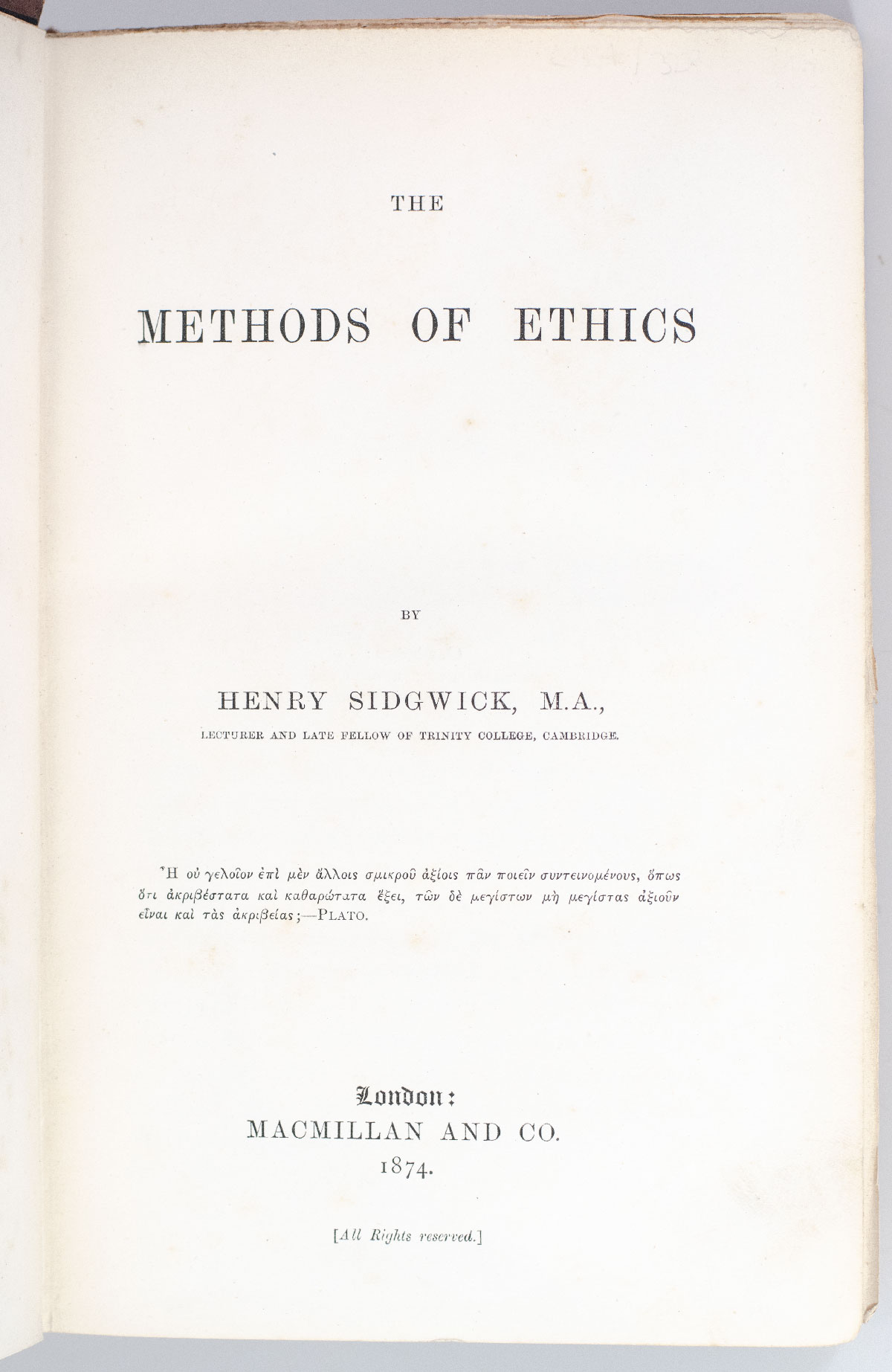 The Methods of Ethics.