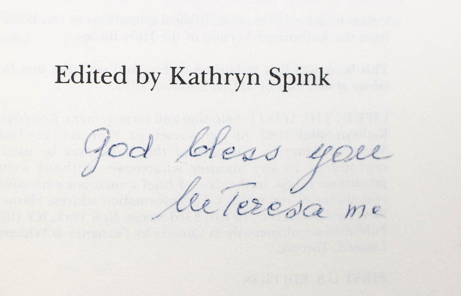 Life in the Spirit: Reflections, Meditations, Prayers. Mother Teresa of Calcutta.