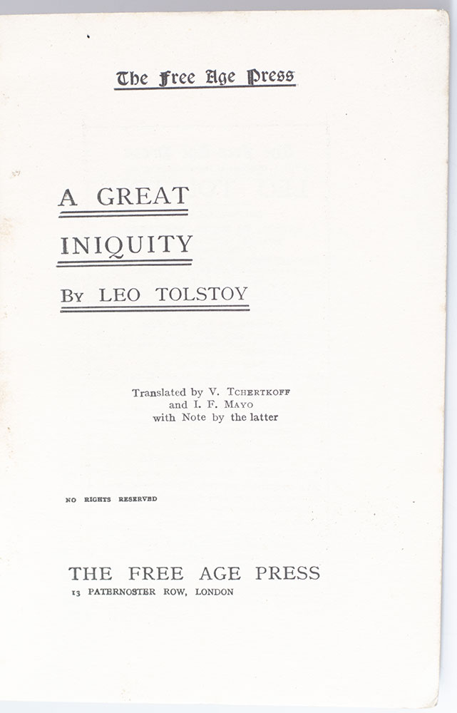 A Great Iniquity.