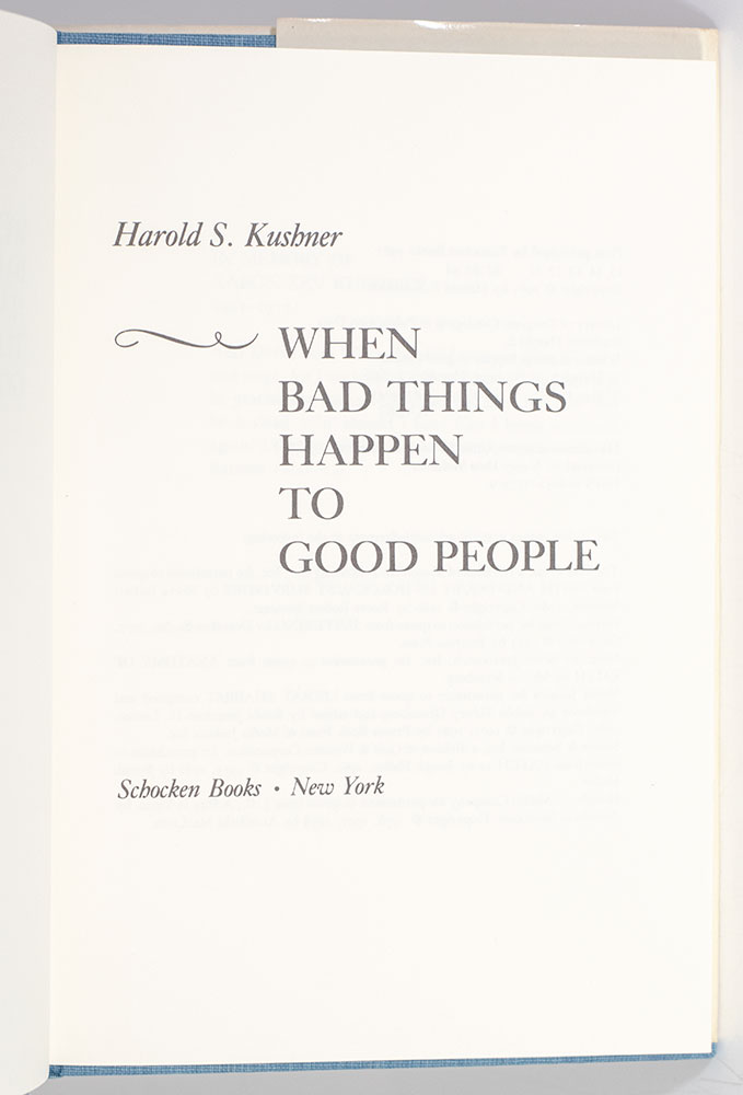 When Bad Things Happen To Good People.
