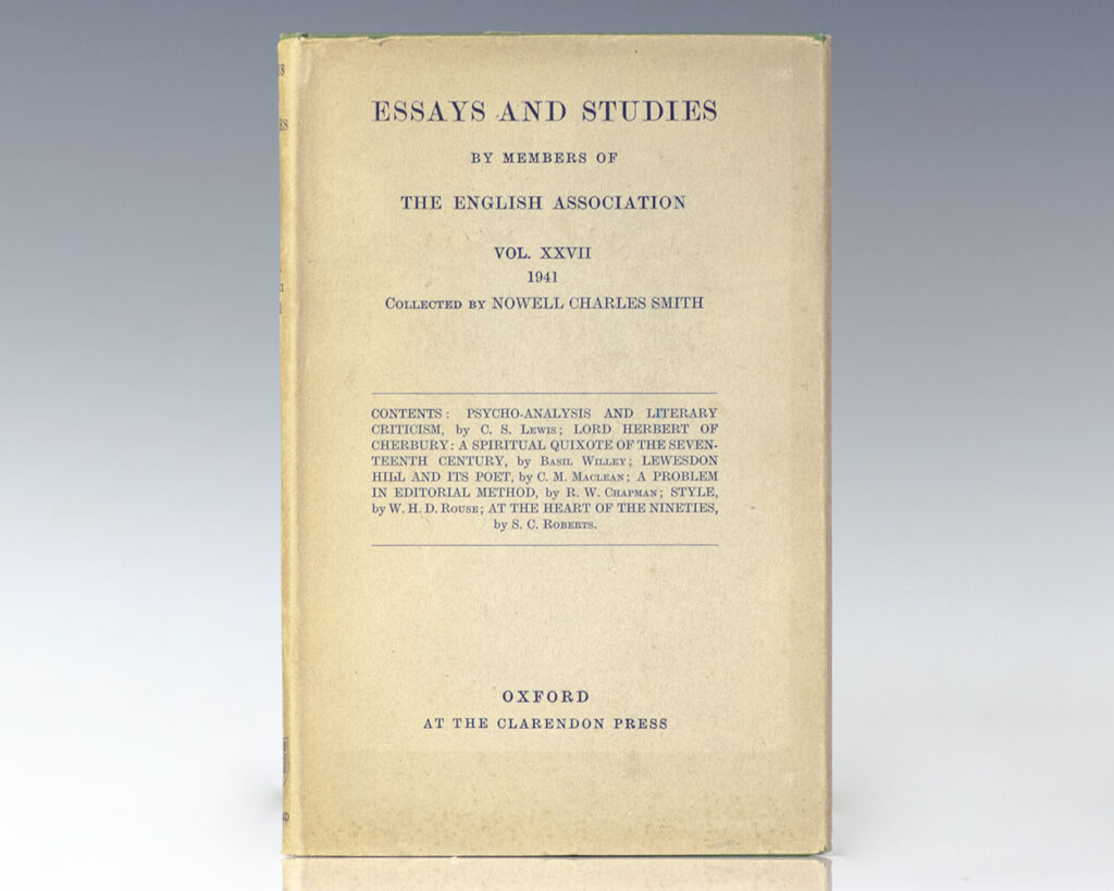 Essays and Studies by Members of the English Association. Vol. XXVII. [Containing: Psycho-Analysis and Literary Criticism].