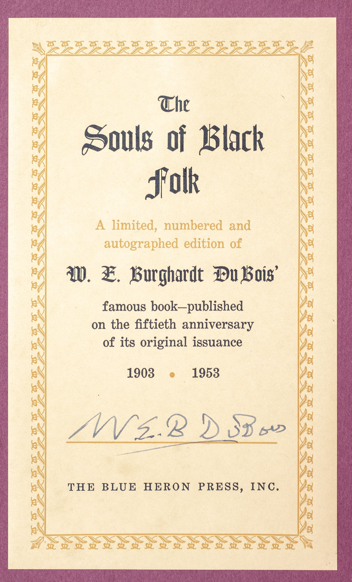 The Souls of Black Folk.
