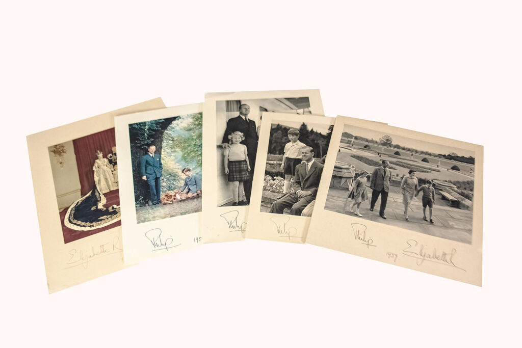 Queen Elizabeth and Prince Philip Signed Royal Family Christmas Card Collection.