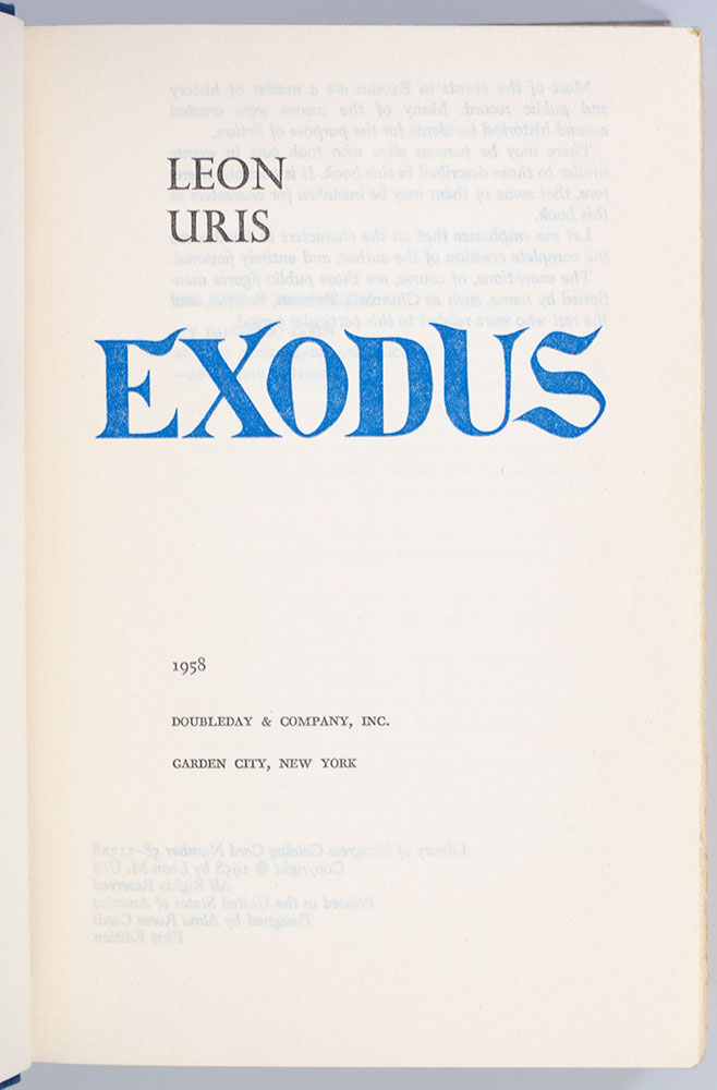 Exodus: A Novel of Israel.