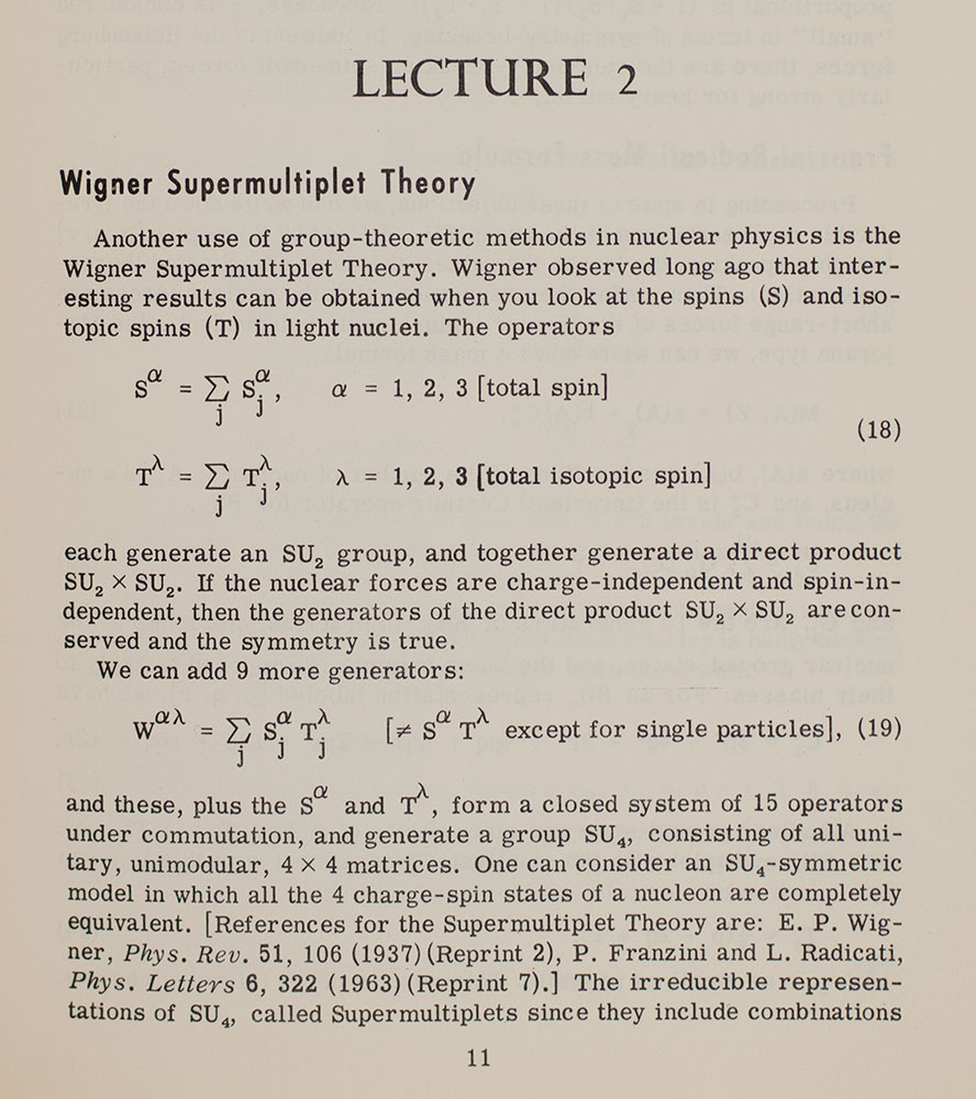 Symmetry Groups in Nuclear and Particle Physics.